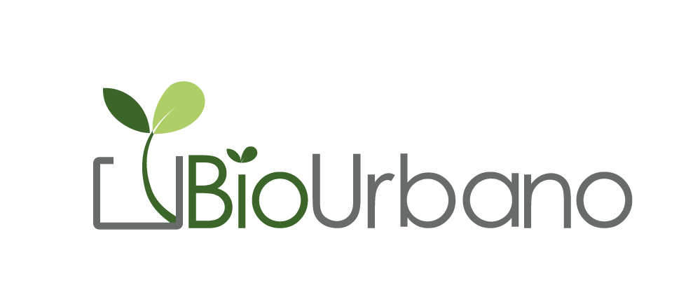 logo a tre colori di BioUrbano blanco Agricoltura Biologica Urbana Progetto Eco Sostenibile di Agricoltura Biologica Urbana a Roma.